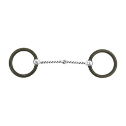 Western Reitgebiss Edelstahl, brüniert, mit Ringen