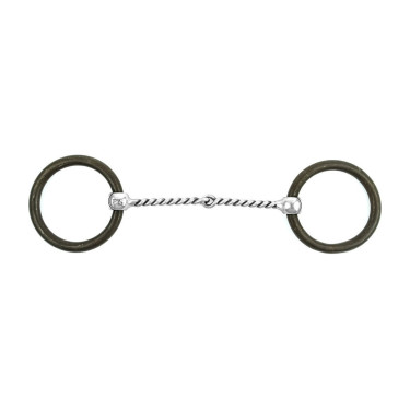 Western Reitgebiss Edelstahl, brüniert, mit Ringen