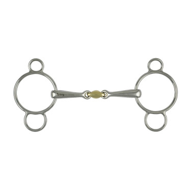 Reitgebiss Pessoa 3-teilig Messing | Umbria Equitazione
