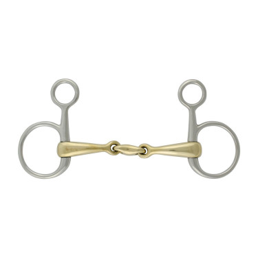 Baucher-Gebiss fürs Reiten, doppelt gebrochen, Kupfer