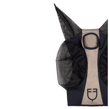 Fliegenmaske fürs Pferd aus Mesh – Equestro, zweifarbig Fliegenmaske fürs Pferd aus Mesh – Equestro, zweifarbig