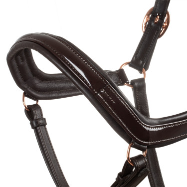 Halfter aus Glattleder für Pferde – Roségold | Equestro Halfter aus Glattleder für Pferde – Roségold | Equestro