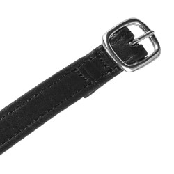 Reit-Spornriemen Leder mit silberner Schnalle | Equestro