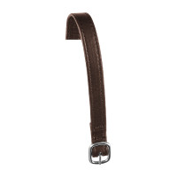 Equestro Sporenriemen aus doppelt Leder mit silberner Schnalle Dunkelbraun
