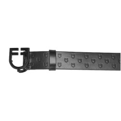 Reitgürtel aus schwarzem Vollleder mit Logo | Equestro
