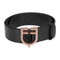 Reitgürtel Leder Schwarz mit roségoldener Schnalle | Equestro Reitgürtel Leder Schwarz mit roségoldener Schnalle | Equestro