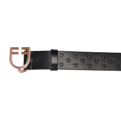 Reitgürtel Leder Schwarz mit roségoldener Schnalle | Equestro Reitgürtel Leder Schwarz mit roségoldener Schnalle | Equestro