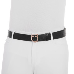 Reitgürtel Leder Schwarz mit roségoldener Schnalle | Equestro Reitgürtel Leder Schwarz mit roségoldener Schnalle | Equestro