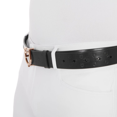 Reitgürtel Leder Schwarz mit roségoldener Schnalle | Equestro Reitgürtel Leder Schwarz mit roségoldener Schnalle | Equestro