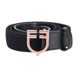 Reitgürtel Leder elastisch mit roségoldener Schnalle | Equestro
