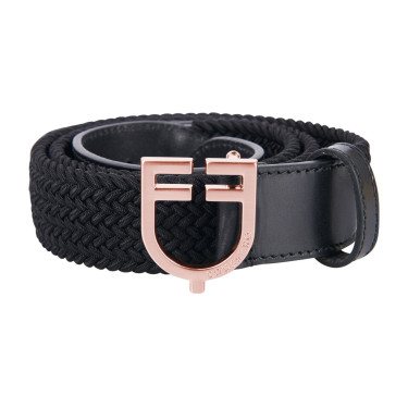 Reitgürtel Leder elastisch mit roségoldener Schnalle | Equestro