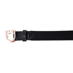 Reitgürtel Leder elastisch mit roségoldener Schnalle | Equestro