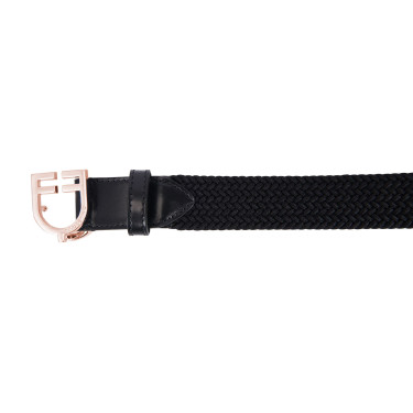 Reitgürtel Leder elastisch mit roségoldener Schnalle | Equestro