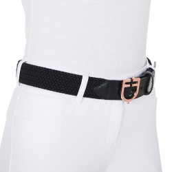 Reitgürtel Leder elastisch mit roségoldener Schnalle | Equestro