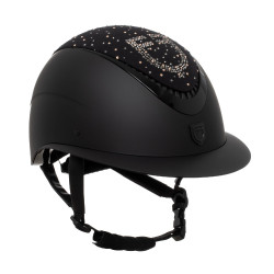 Reithelm Equestro matt mit Schirm & Strass, EN 1384:2023 Reithelm Equestro matt mit Schirm & Strass, EN 1384:2023