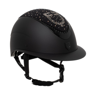 Reithelm Equestro matt mit Schirm & Strass, EN 1384:2023 Reithelm Equestro matt mit Schirm & Strass, EN 1384:2023