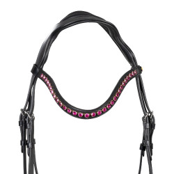 Reitzubehör: Anatomisches Equestro-Zaum mit Fuchsia-Steinen Reitzubehör: Anatomisches Equestro-Zaum mit Fuchsia-Steinen
