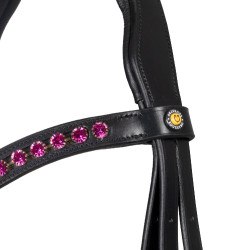 Reitzubehör: Anatomisches Equestro-Zaum mit Fuchsia-Steinen Reitzubehör: Anatomisches Equestro-Zaum mit Fuchsia-Steinen