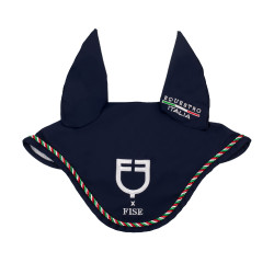 Fliegenhaube fürs Reiten Equestro x FISE – trikolor Fliegenhaube fürs Reiten Equestro x FISE – trikolor