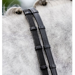 Reitzügel Springen Leder-Gummi mit Stegen | Horseware