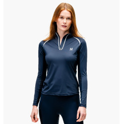 Reitshirt Damen 1/4-Zip Langarm Horseware Stamina