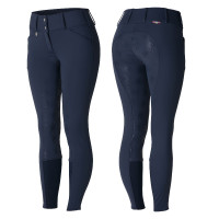 Thermo-Reithose Grand Prix Horze mit Silikon-Vollbesatz Damen Mitternachtsblau