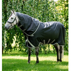 Pferdedecke 1200D wasserdicht 50g mit Halsteil – Reiten