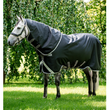 Pferdedecke 1200D wasserdicht 50g mit Halsteil – Reiten