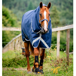 Pferdedecke 1200D wasserdicht 50g mit Halsteil – Reiten