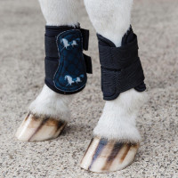 Turnout-Gamaschen Kentucky Motiv schwarzes Pferd Schwarz