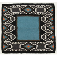 Navajo-Teppich Westride by Franck Perret Nebraska Blau / Schwarz