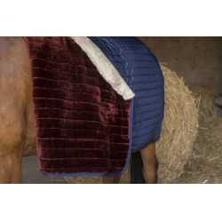 Stalldecke Equithème Teddy mit synthetischem Lammfellfutter Marineblau