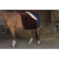 Stalldecke Equithème Teddy mit synthetischem Lammfellfutter Marineblau
