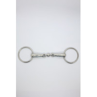 Einfach gebrochenes Gebiss mit doppelter Bruchstelle und Kugelverbindung 20 mm Harcour Edelstahl Grau