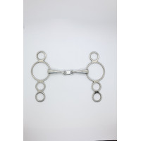 Mors Pessoa 3 Ringe doppelt gebrochen flaches Verbindungsstück 18 mm Harcour Edelstahl Grau