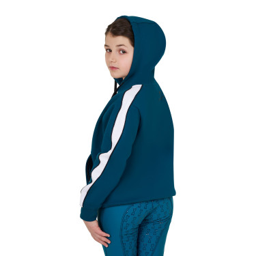Mädchen-Hoodie aus Baumwolle mit Kapuze und Frontreißverschluss