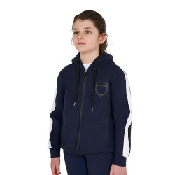 Mädchen-Hoodie aus Baumwolle mit Kapuze und Frontreißverschluss
