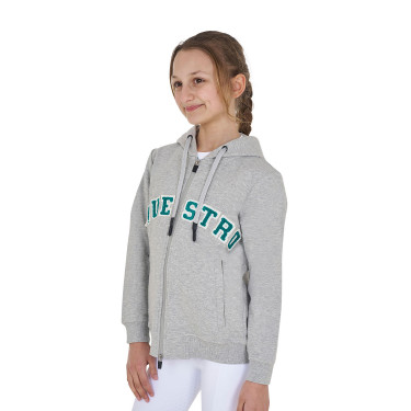 Kinder-Kapuzenjacke mit Reißverschluss und Frottee-Schriftzug