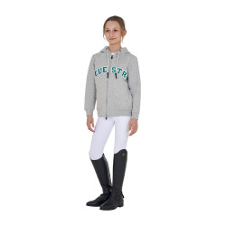 Kinder-Kapuzenjacke mit Reißverschluss und Frottee-Schriftzug