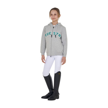 Kinder-Kapuzenjacke mit Reißverschluss und Frottee-Schriftzug