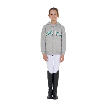 Kinder-Kapuzenjacke mit Reißverschluss und Frottee-Schriftzug