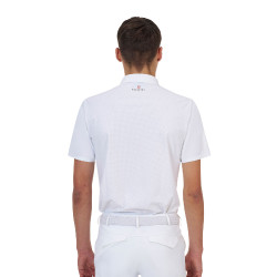 Turniershirt Herren Equestro Ridertechnology kurzarm mit Knöpfen