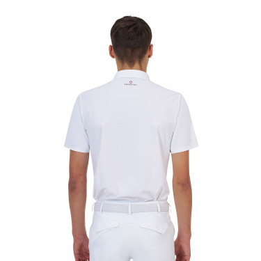Turniershirt Herren Equestro Ridertechnology kurzarm mit Knöpfen