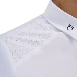 Turniershirt Herren Equestro Ridertechnology kurzarm mit Knöpfen