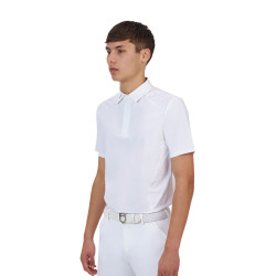 Turniershirt Herren Equestro Ridertechnology kurzarm mit Knöpfen