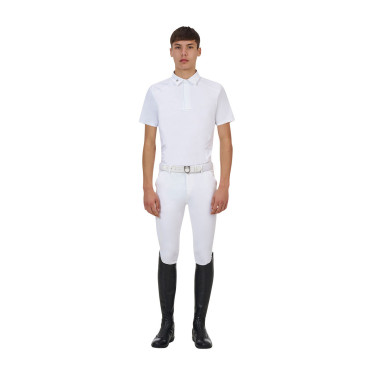 Turniershirt Herren Equestro Ridertechnology kurzarm mit Knöpfen
