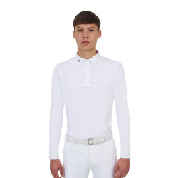 Herren-Turnierpolo Equestro Ridertechnology langarm mit Knöpfen