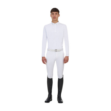 Herren-Turnierpolo Equestro Ridertechnology langarm mit Knöpfen