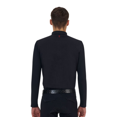 Herren-Trainingspolo Equestro Ridertechnology langarm mit Reißverschluss