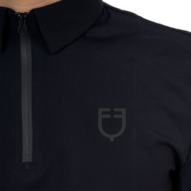 Herren-Trainingspolo Equestro Ridertechnology langarm mit Reißverschluss
